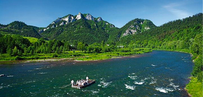 Dunajec  Poland Polónia Rio Barco Montanhas Turismo